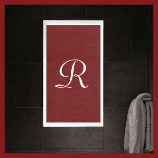 Burgundy och White Monogrammed Papper Guest Towel Pappersservett