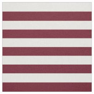 Burgundy och White Rand Mönster Tyg