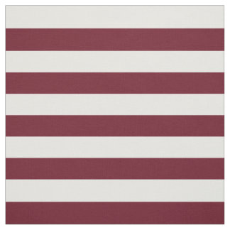 Burgundy och White Rand Mönster Tyg