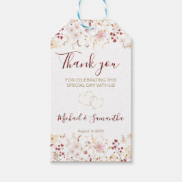 Burgundy och  Wildblomman Bröllop Presentetikett