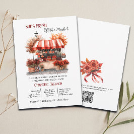 Burgundy 'Off the Market' QR Code Bridal Shower Inbjudningar