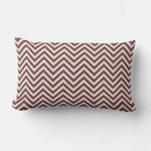 Burgundy off-White Chevron Geometric Mönster Lumbarkudde