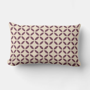 Burgundy off-White Flower Petal Geometric Mönster Lumbarkudde
