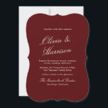 Burgundy Old Money Calligraphy Wedding Invitation Inbjudningar<br><div class="desc">Old Money wedding invitations designed for a timeless, heirloom-level celebration. This estate script wedding invitation blends Heritage Red elegance with classic European calligraphy for a truly aristocratic aesthetic. Inspired by 2026 Regency Revival and Quiet Luxury movements, it’s perfect for the refined, traditional bride who loves formal wording and couture typography....</div>