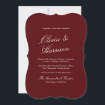 Burgundy Old Money Calligraphy Wedding Invitation Inbjudningar<br><div class="desc">Old Money wedding invitations designed for a timeless, heirloom-level celebration. This estate script wedding invitation blends Heritage Red elegance with classic European calligraphy for a truly aristocratic aesthetic. Inspired by 2026 Regency Revival and Quiet Luxury movements, it’s perfect for the refined, traditional bride who loves formal wording and couture typography....</div>