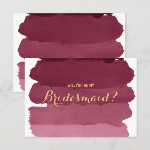 Burgundy ombre-vattenfärgen är min Bridesmaid Inbjudningar