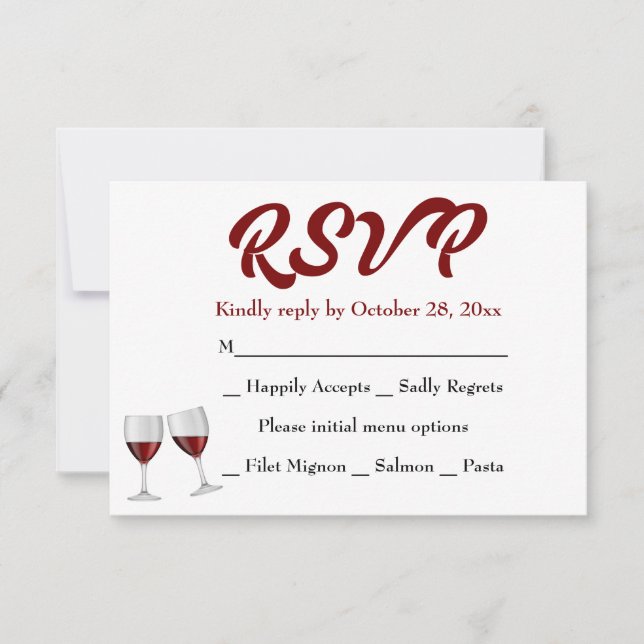 Burgundy OSA Champagne Vin Glass Bröllop (Framsida)