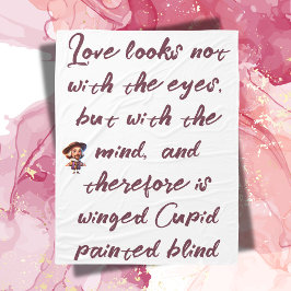 Burgundy på White Shakespeare Kärlek ser inte ut.. Fleecefilt