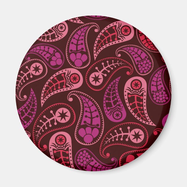 Burgundy Paisley Magnet (Framsidan)