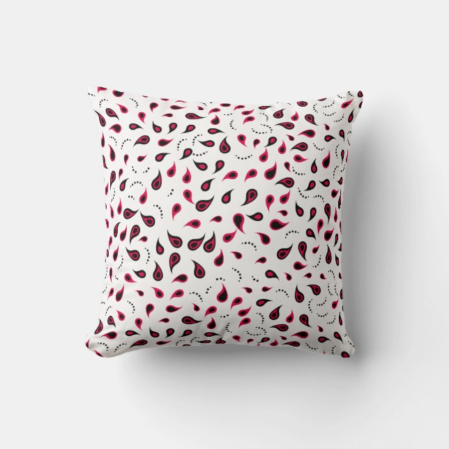 Burgundy Paisley om White Kudde (Framsida)