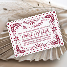 Burgundy papel picado scalloped