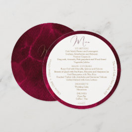 Burgundy Passion Bröllop Circle Meny