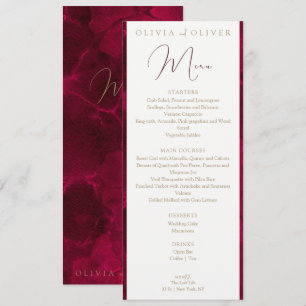 Burgundy Passion Bröllop Menu Meny