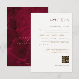 Burgundy Passion Bröllop OSA QR-kod Tilläggskort