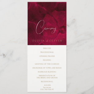 Burgundy Passion Bröllop Program