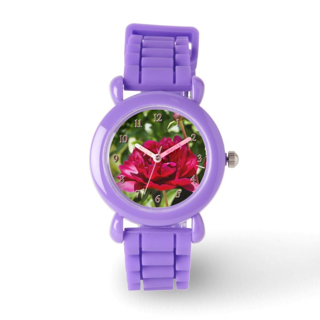 Burgundy peony armbandsur (Framsida)