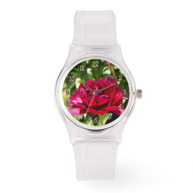 Burgundy peony armbandsur (Framsida)
