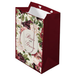 Burgundy & Peony Bouquet Favor Bag