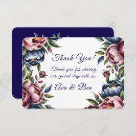 Burgundy  Peony Bröllop Tack Kort