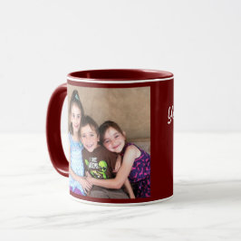 Burgundy Personalize PHOTO MMPLATE Gift Coffee Mugg