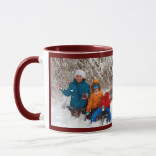 Burgundy Personalize Photo Template Gift Coffee Mu Mugg