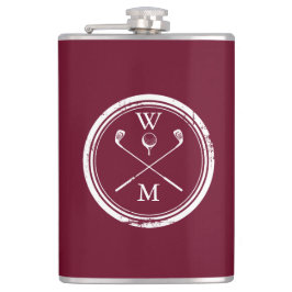 Burgundy Personlig Monogram Golf Fickplunta