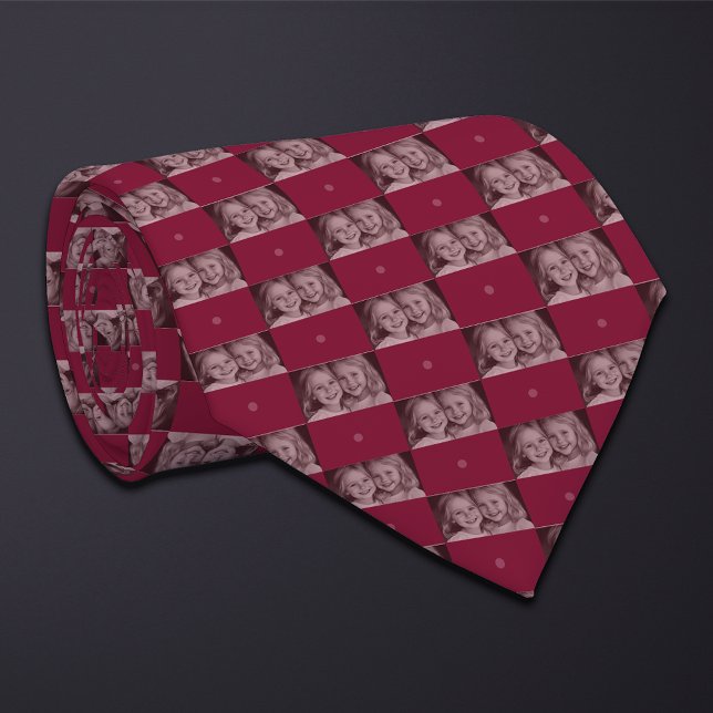 Burgundy Photo Checkerboard (bred rektangel) Slips (Skapare uppladdad)