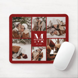 Burgundy Photo Collage Personlig Monogram Gift Musmatta