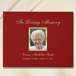 Burgundy Photo eller Memorial Guest Bok