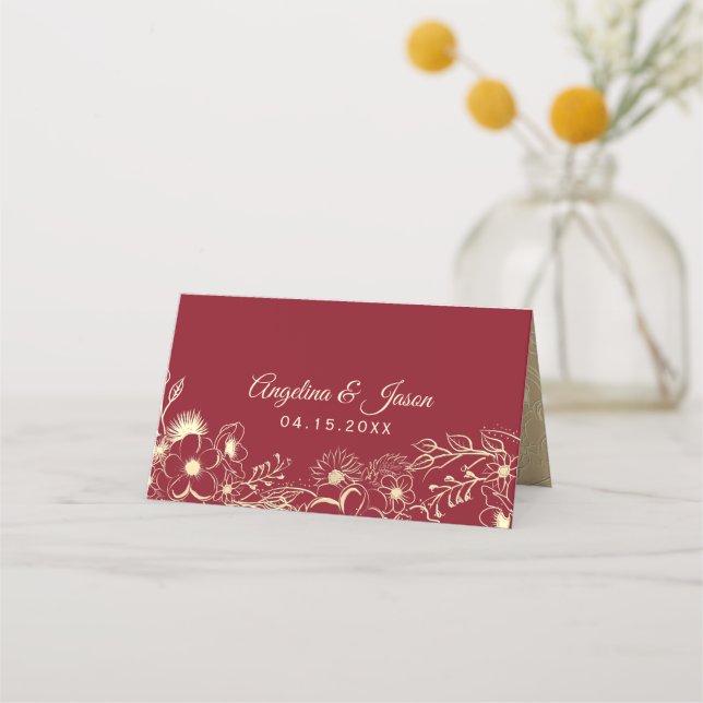 Burgundy Placeringskort (Framsida)