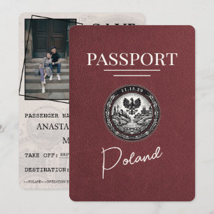 Burgundy Poland-pass sparat datum Spara Datumet