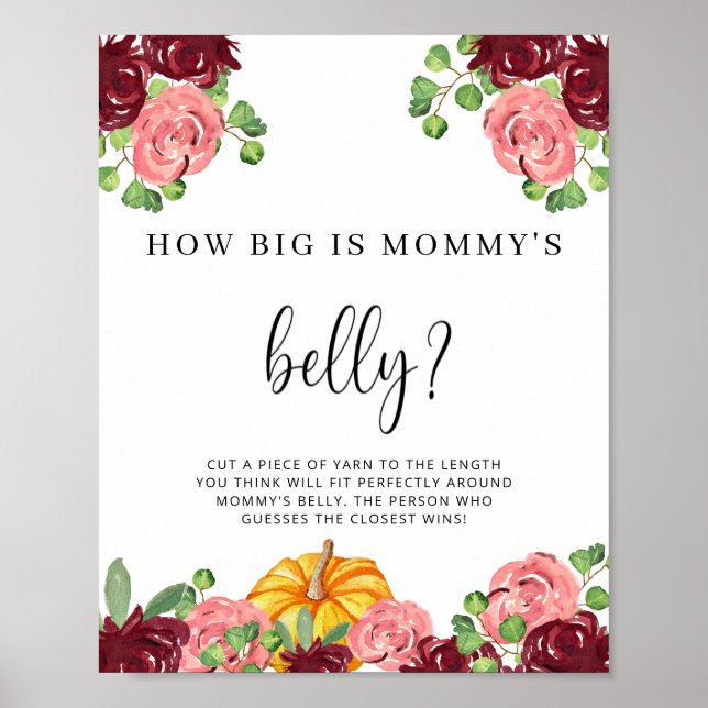 Burgundy pumpa hur stort är mamma-belly-spelet poster (Framsidan)