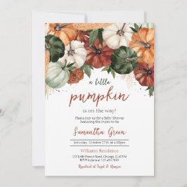 Burgundy Pumpkin Baby Shower Inbjudningar