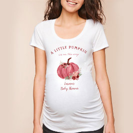 Burgundy Pumpkin Fall Baby dusch Namn T-Shirt