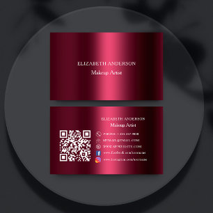 Burgundy Qr-kod Instagram Facebook-premie Visitkort