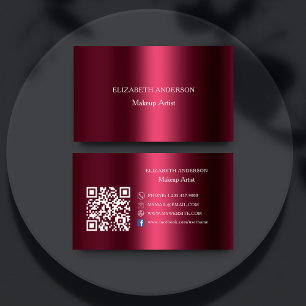 Burgundy Qr-kod social media Facebook Premium Visitkort