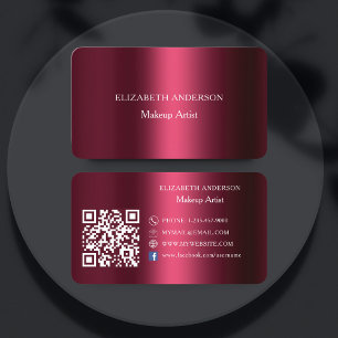 Burgundy Qr-kod social media Facebook Visitkort