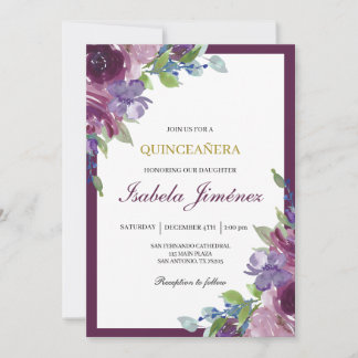 Burgundy quinceañera invitation inbjudningar