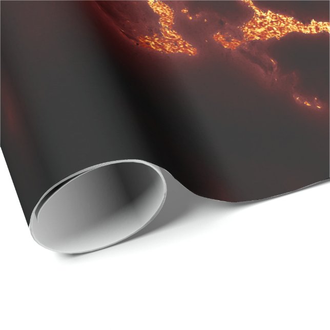 Burgundy Red Abstrakt Guld Black VIP Marble Stone Presentpapper (Rullad Hörn)