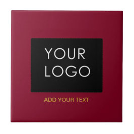 Burgundy Red Anpassade Business Lägg till din Logo Kakelplatta