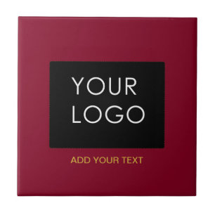 Burgundy Red Anpassade Business Lägg till din Logo Kakelplatta