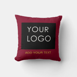 Burgundy Red Anpassade Business Lägg till din Logo Kudde