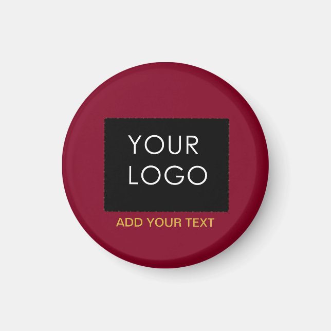 Burgundy Red Anpassade Business Lägg till din Logo Magnet (Framsidan)