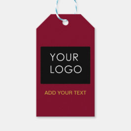 Burgundy Red Anpassade Business Lägg till din Logo Presentetikett