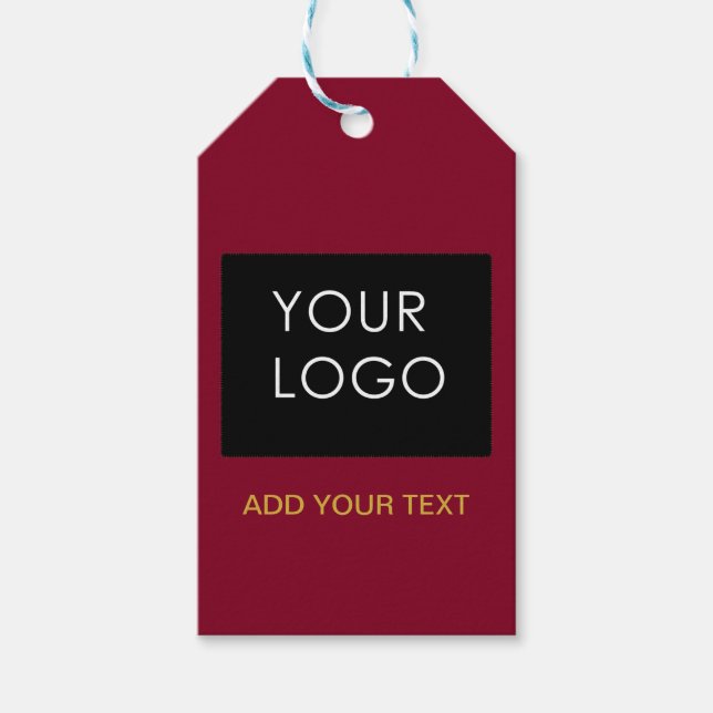 Burgundy Red Anpassade Business Lägg till din Logo Presentetikett (Framsidan)