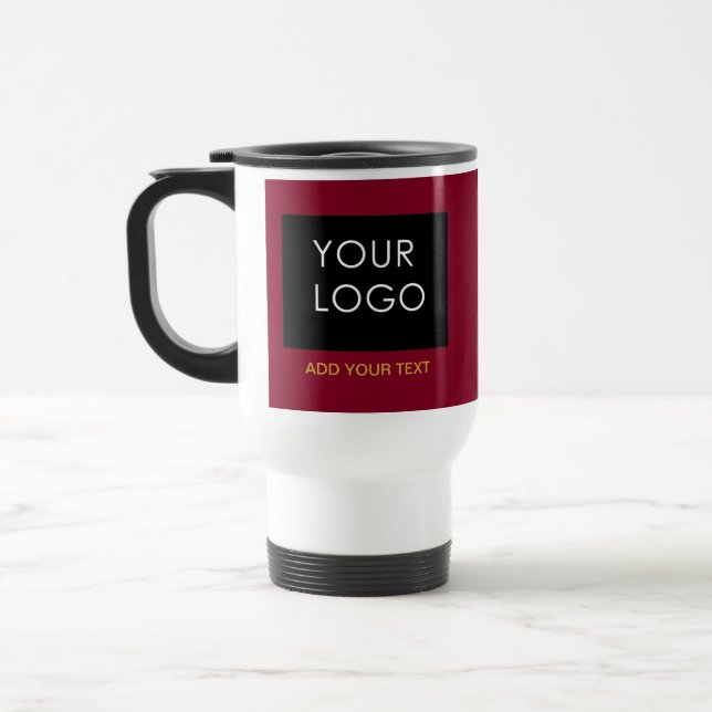 Burgundy Red Anpassade Business Lägg till din Logo Resemugg (Vänster)