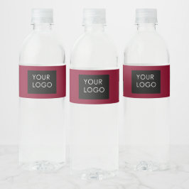 Burgundy Red Anpassade Business Lägg till din Logo Vattenflaska Etikett