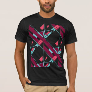 Burgundy Red Aqua Diagonal Southwest Art Abstrakt T Shirt