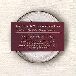 Burgundy Red Attorney Law Office Visitkort