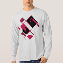 Burgundy Red Black Abstrakt Geometric MCM-utseende T Shirt